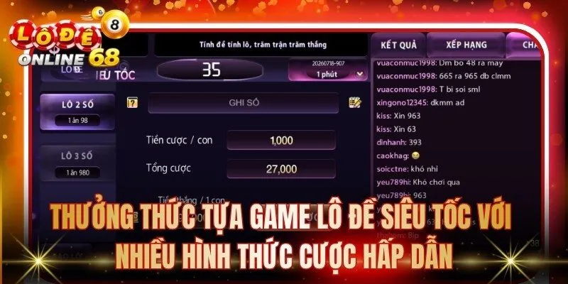 Thưởng thức tựa game lô đề siêu tốc với nhiều hình thức cược hấp dẫn