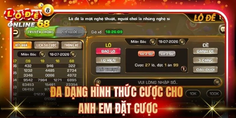 Đa dạng hình thức cược cho anh em đặt cược