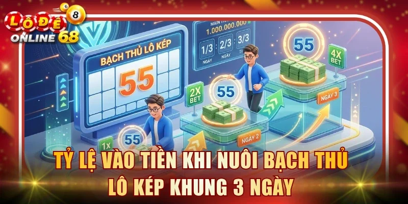 Tỷ lệ vào tiền khi nuôi bạch thủ lô kép khung 3 ngày